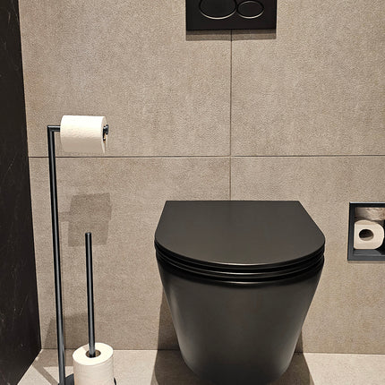 Wiesbaden Alonzo vrijstaande toiletrolhouder gunmetal - detailfoto | Schwertz & Co