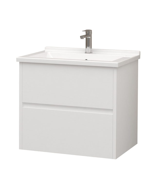 ALONI HAYAT wastafelonderkast – 59,5x50x45 cm – Glanzend wit – Greeploos & softclose