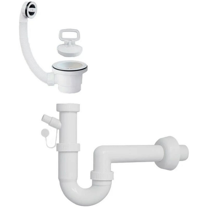 Aloni Uitstortgootsteen met Zeepdispenser – Polypropyleen – 60x40x25 cm – Wit