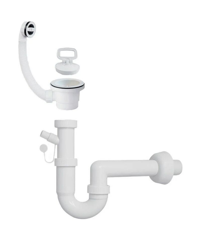 Aloni Uitstortgootsteen met Zeepdispenser – Polypropyleen – 60x40x25 cm – Wit