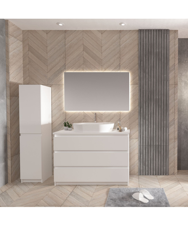 ALONI JUPITER wastafelonderkast – 120 cm – Mat wit – Softclose