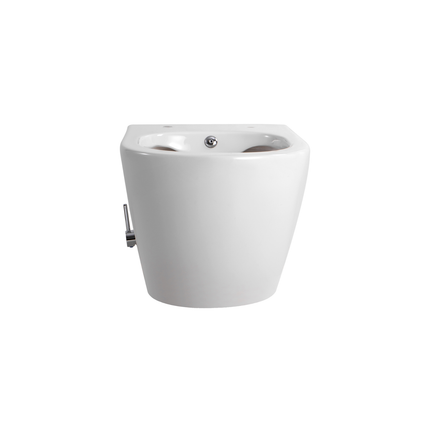 Creavit Darlo hangtoilet / ophang WC met bidet – randloos – koud & warm water – compact 49 cm – glanzend wit