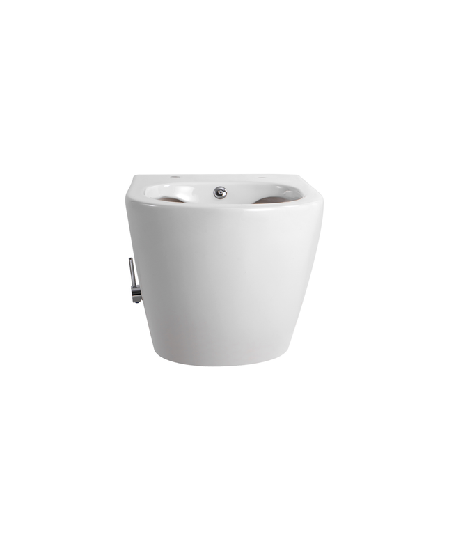 Creavit Darlo hangtoilet / ophang WC met bidet – randloos – koud water – compact 49 cm – glanzend wit