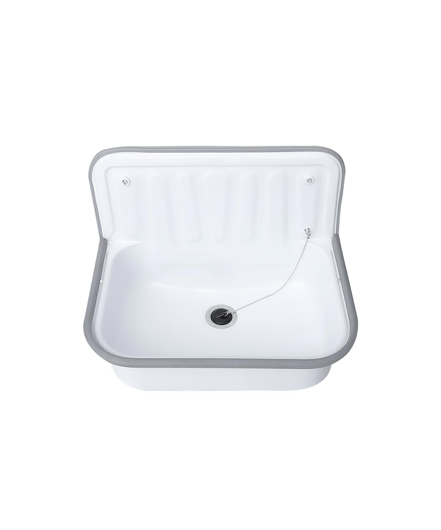 ALONI Uitstortgootsteen met Stootbuffer – Plaatstaal – 50,5x37x33 cm – Glanzend Wit