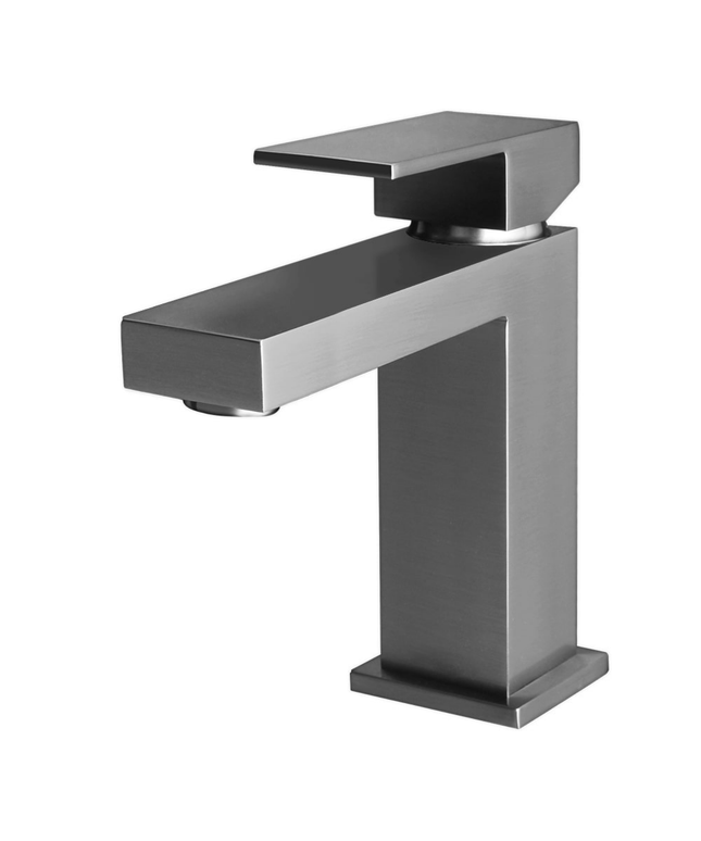 ALONI Chan wastafelkraan Square – gunmetal grijs (PVD)
