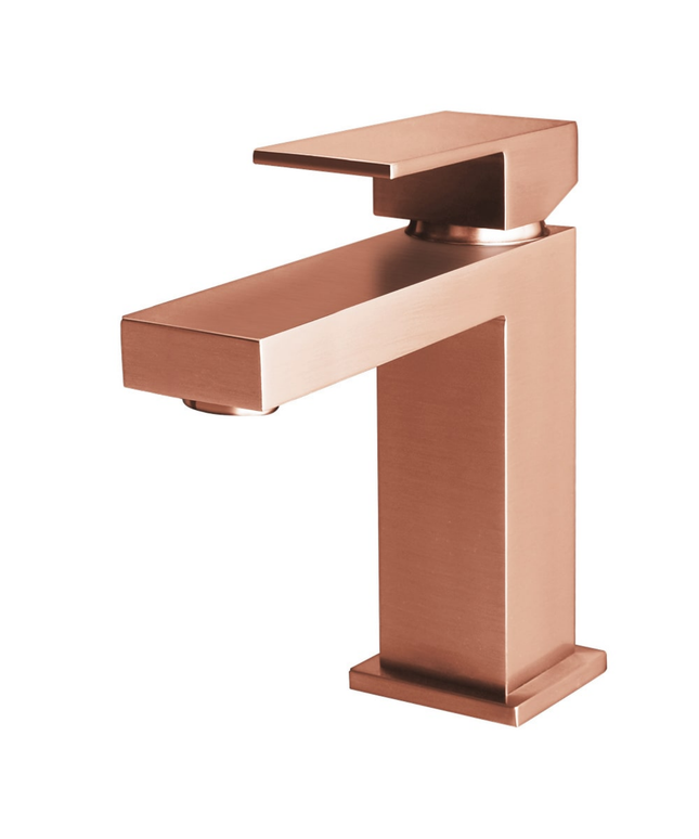 ALONI Chan wastafelkraan Square – geborsteld koper