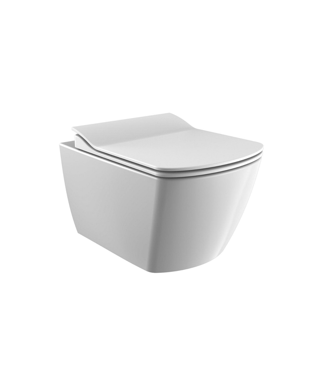 Creavit Elegant hangtoilet / ophang WC – randloos – glanzend wit