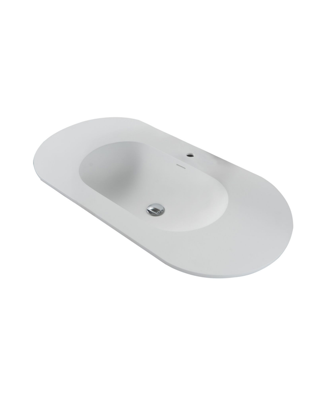 Begonia wastafel – 100x1,2x52,5 cm – mat wit – 1 wasbak