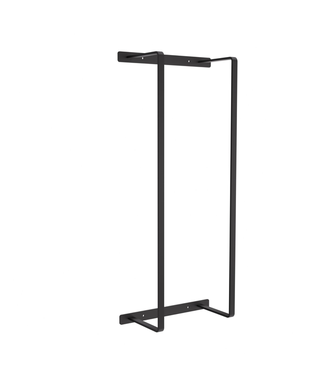 Aloni handdoekrek – verticaal – 67x28x14 cm – mat zwart – roestvrij staal