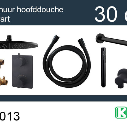 Wiesbaden One-Pack inbouwthermostaatset rond type 304 mat zwart | Schwertz & Co