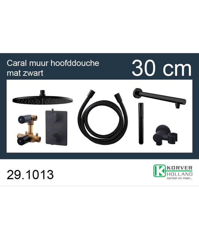 Wiesbaden One-Pack inbouwthermostaatset rond type 304 mat zwart | Schwertz & Co
