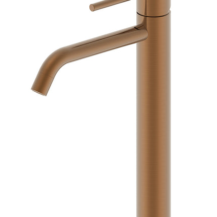 Wiesbaden Style XL wastafelkraan hoog geborsteld brons koper | Schwertz & Co