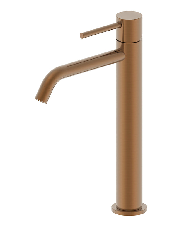 Wiesbaden Style XL wastafelkraan hoog geborsteld brons koper | Schwertz & Co