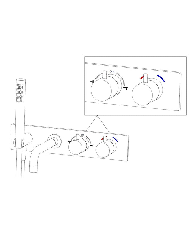 Wiesbaden Style badthermostaat inbouw chroom - detailfoto bediening | Schwertz & Co