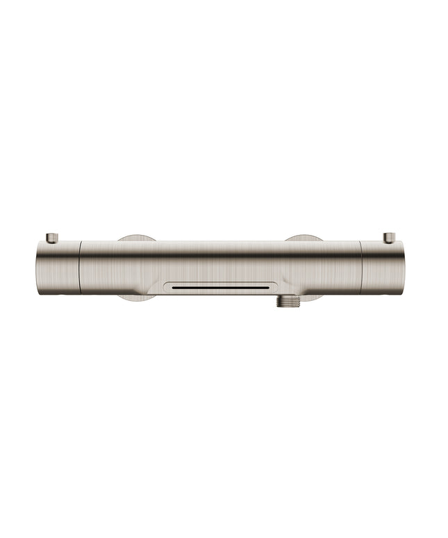 Wiesbaden Style thermostatische badmengkraan waterval geborsteld staal - detailfoto | Schwertz & Co