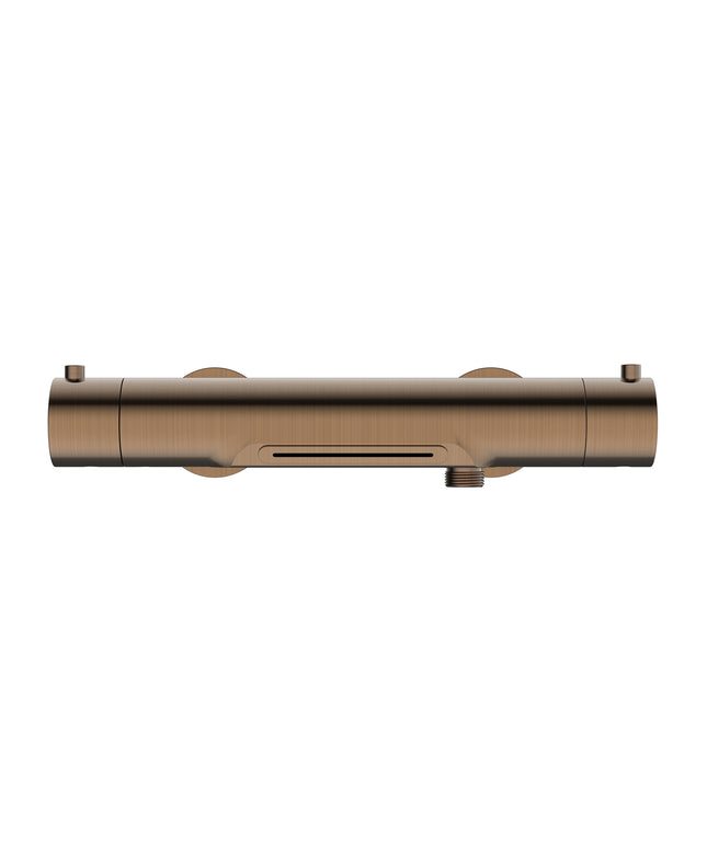 Wiesbaden Style thermostatische badmengkraan waterval geborsteld brons koper - detailfoto | Schwertz & Co