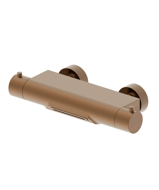 Wiesbaden Style thermostatische badmengkraan waterval geborsteld brons koper | Schwertz & Co