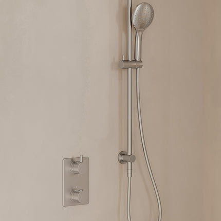 Wiesbaden Caral inbouwthermostaat beam hoofddouche 3 standen handdouche geborsteld staal - afbeelding 2 | Schwertz & Co