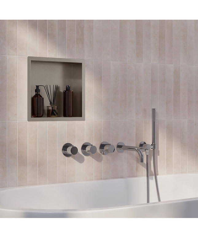 Wiesbaden Caral inbouw badthermostaat 2 stopkranen uitloop 20 cm staafhanddouche chroom | Schwertz & Co