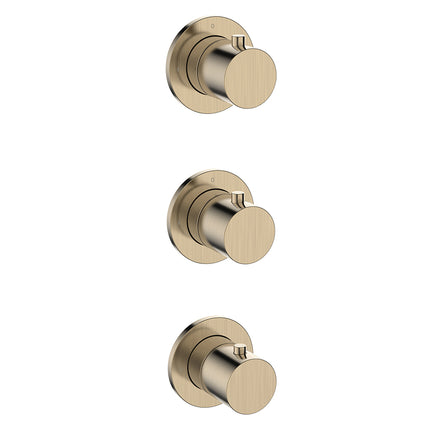Wiesbaden Caral thermostatische douchekraan geborsteld messing - detailfoto | Schwertz & Co