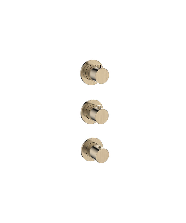 Wiesbaden Caral thermostatische douchekraan geborsteld messing - detailfoto | Schwertz & Co