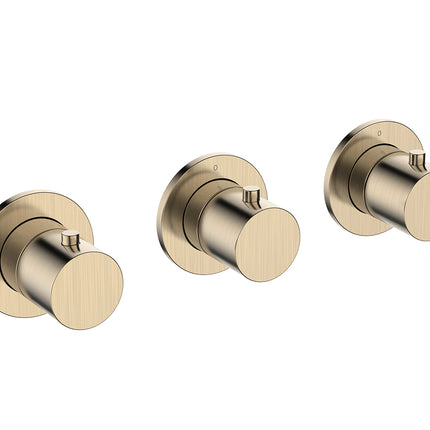 Wiesbaden Caral thermostatische douchekraan geborsteld messing | Schwertz & Co