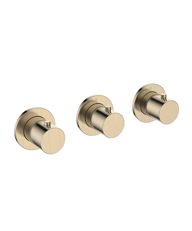 Wiesbaden Caral thermostatische douchekraan geborsteld messing | Schwertz & Co