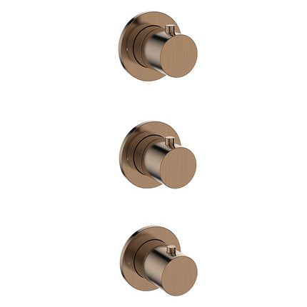 Wiesbaden Caral thermostatische douchekraan geborsteld brons koper - detailfoto | Schwertz & Co