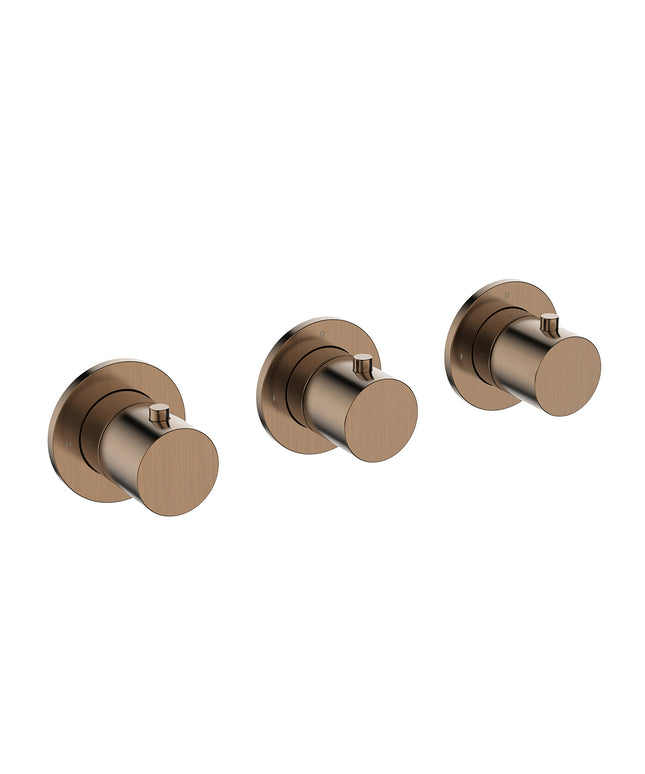Wiesbaden Caral thermostatische douchekraan geborsteld brons koper | Schwertz & Co