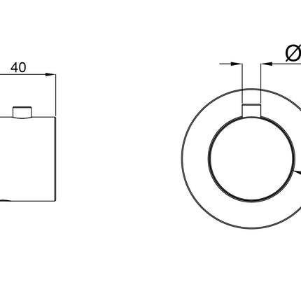 Wiesbaden Caral afbouwdeel stopkraan geborsteld staal - technische tekening | Schwertz & Co