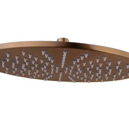 Wiesbaden UniMatch hoofddouche rond 25 cm geborsteld brons koper | Schwertz & Co