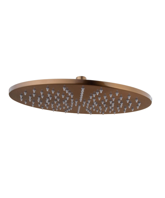 Wiesbaden UniMatch hoofddouche rond 25 cm geborsteld brons koper | Schwertz & Co