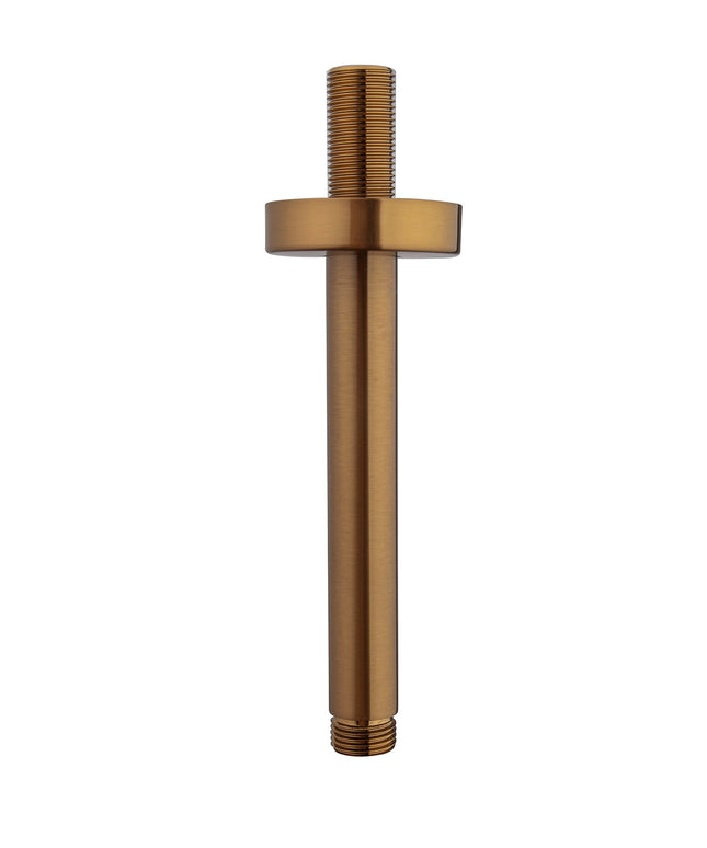 Wiesbaden UniMatch douchearm met plafondbevestiging 15 cm geborsteld brons koper | Schwertz & Co
