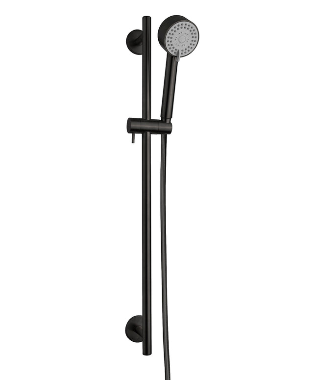 Wiesbaden UniMatch Cadans ensemble barre de douche coulissante avec douchette noir mat | Schwertz & Co