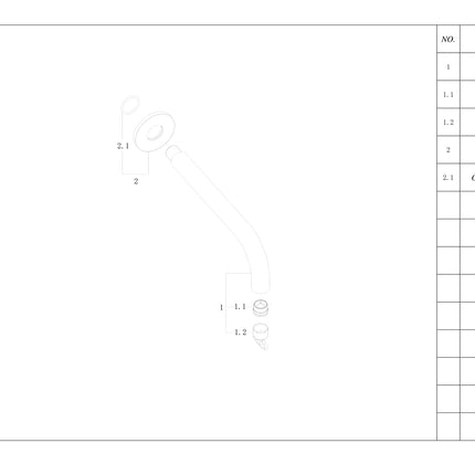 Wiesbaden Caral baduitloop rond 25 cm mat zwart - technische tekening met maatvoering | Schwertz & Co