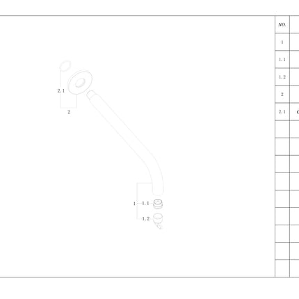 Wiesbaden Caral baduitloop rond 30 cm mat zwart - technische tekening met maatvoering | Schwertz & Co