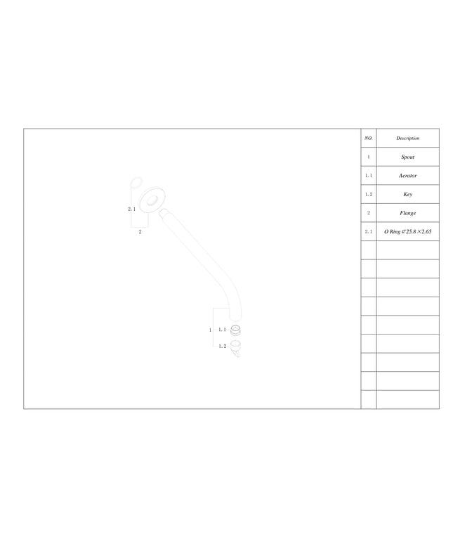 Wiesbaden Caral baduitloop rond 30 cm mat zwart - technische tekening met maatvoering | Schwertz & Co