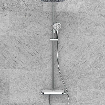 Wiesbaden Tondell regendoucheset met planchet chroom - detailfoto | Schwertz & Co