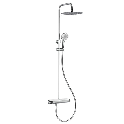 Wiesbaden Tondell regendoucheset met planchet chroom | Schwertz & Co