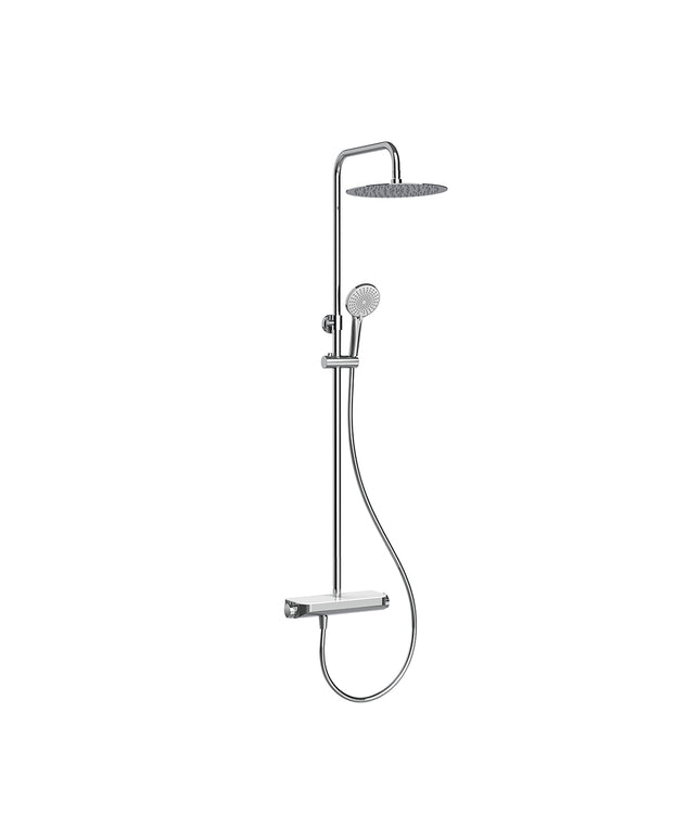 Wiesbaden Tondell regendoucheset met planchet chroom | Schwertz & Co