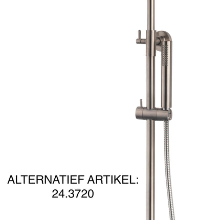 Wiesbaden Caral regendoucheset opbouw geborsteld staal - detailfoto | Schwertz & Co
