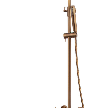Wiesbaden Caral thermostatische regendoucheset geborsteld brons koper | Schwertz & Co