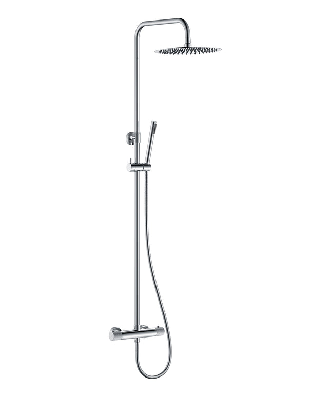 Wiesbaden Ribbd thermostatische regendoucheset opbouw chroom | Schwertz & Co