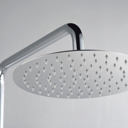 Wiesbaden Ribbd regendoucheset opbouw chroom - detailfoto thermostaatkraan | Schwertz & Co