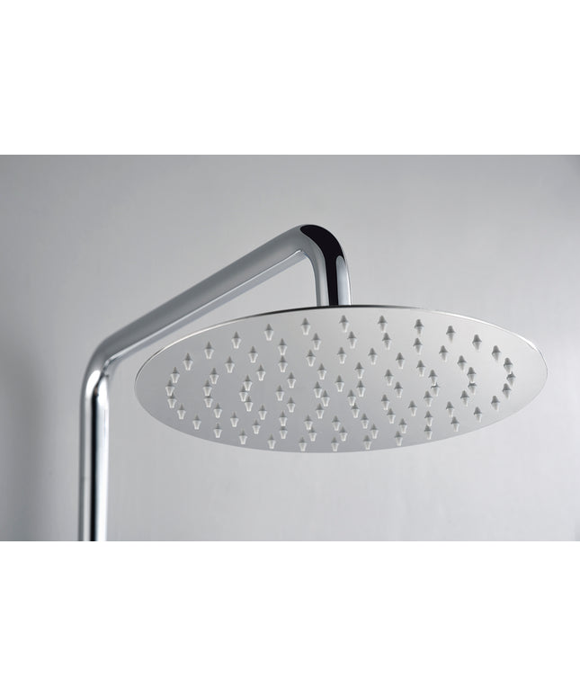 Wiesbaden Ribbd regendoucheset opbouw chroom - detailfoto thermostaatkraan | Schwertz & Co