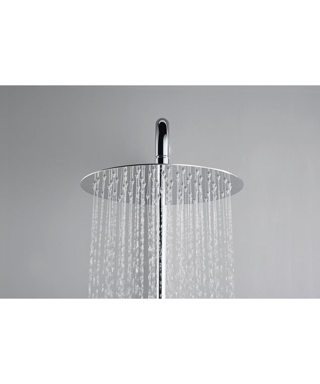 Wiesbaden Ribbd regendoucheset opbouw chroom - detailfoto hoofddouche | Schwertz & Co
