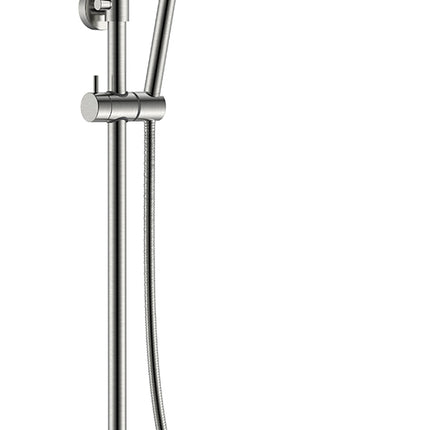 Wiesbaden Ribbd regendoucheset opbouw geborsteld staal PVD | Schwertz & Co
