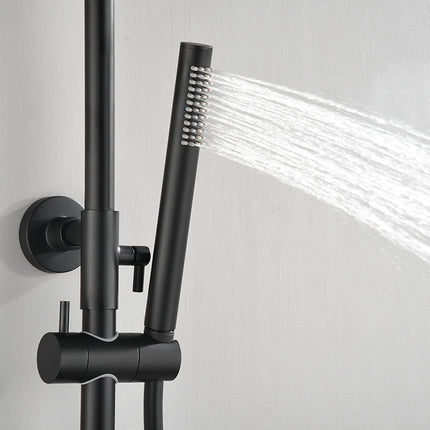 Wiesbaden Ribbd regendoucheset opbouw mat zwart - detailfoto ribbeldesign | Schwertz & Co
