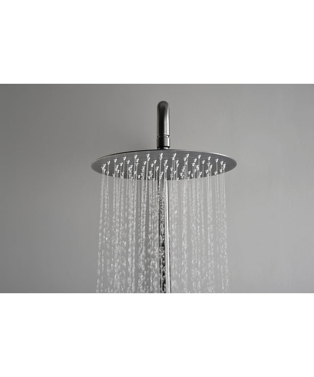 Wiesbaden Ribbd regendoucheset opbouw gunmetal PVD - sfeerfoto badkamer | Schwertz & Co