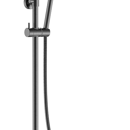 Wiesbaden Ribbd regendoucheset opbouw gunmetal PVD | Schwertz & Co